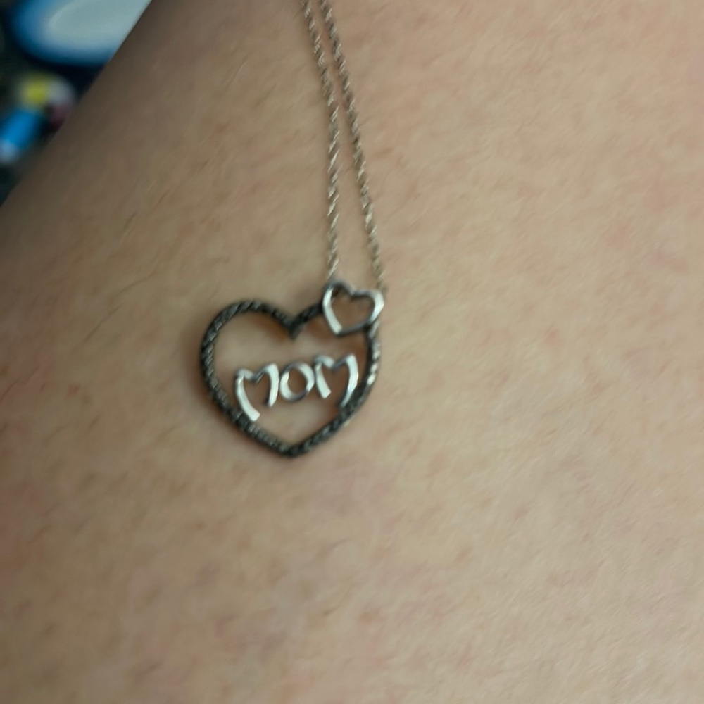 Black diamond/ sterling silver necklace